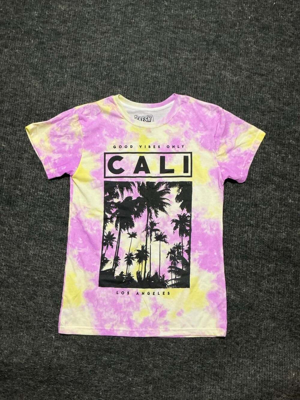 French Laundry Tie-dye Good Vibes Only Cali T-shirt Womens Size Medium